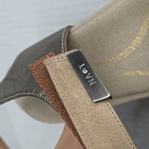 NAOT Women's Tan Leather Sandals Intact Khaki Beige/Pewter EU 39 US 8-8.5 - Picture 5 of 11